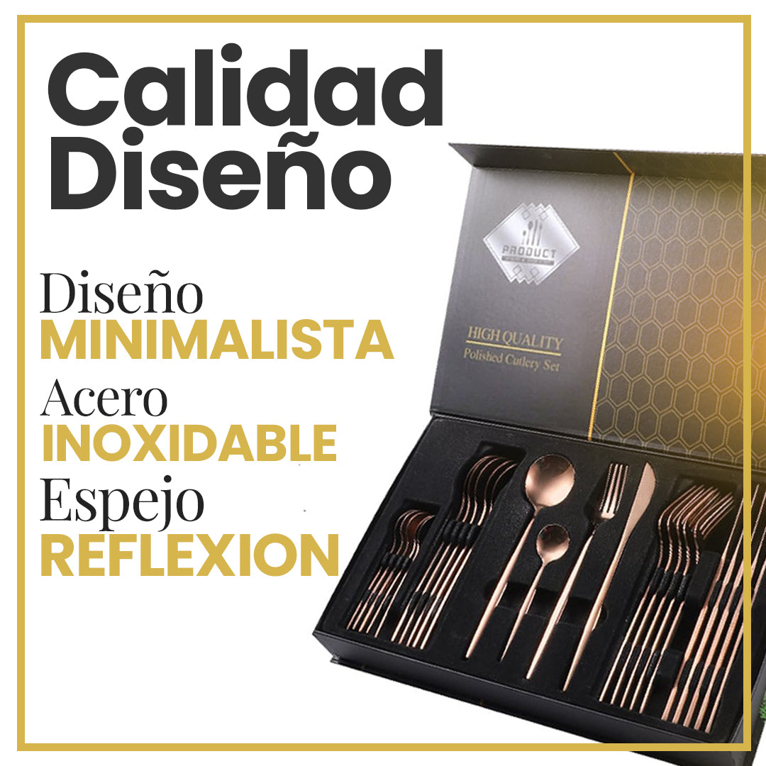JUEGO DE CUBIERTOS DORADOS™