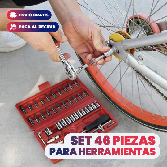 SET DE 46 PIEZAS TODAS LAS HERRAMIENTAS EN UN SOLO LUGAR!