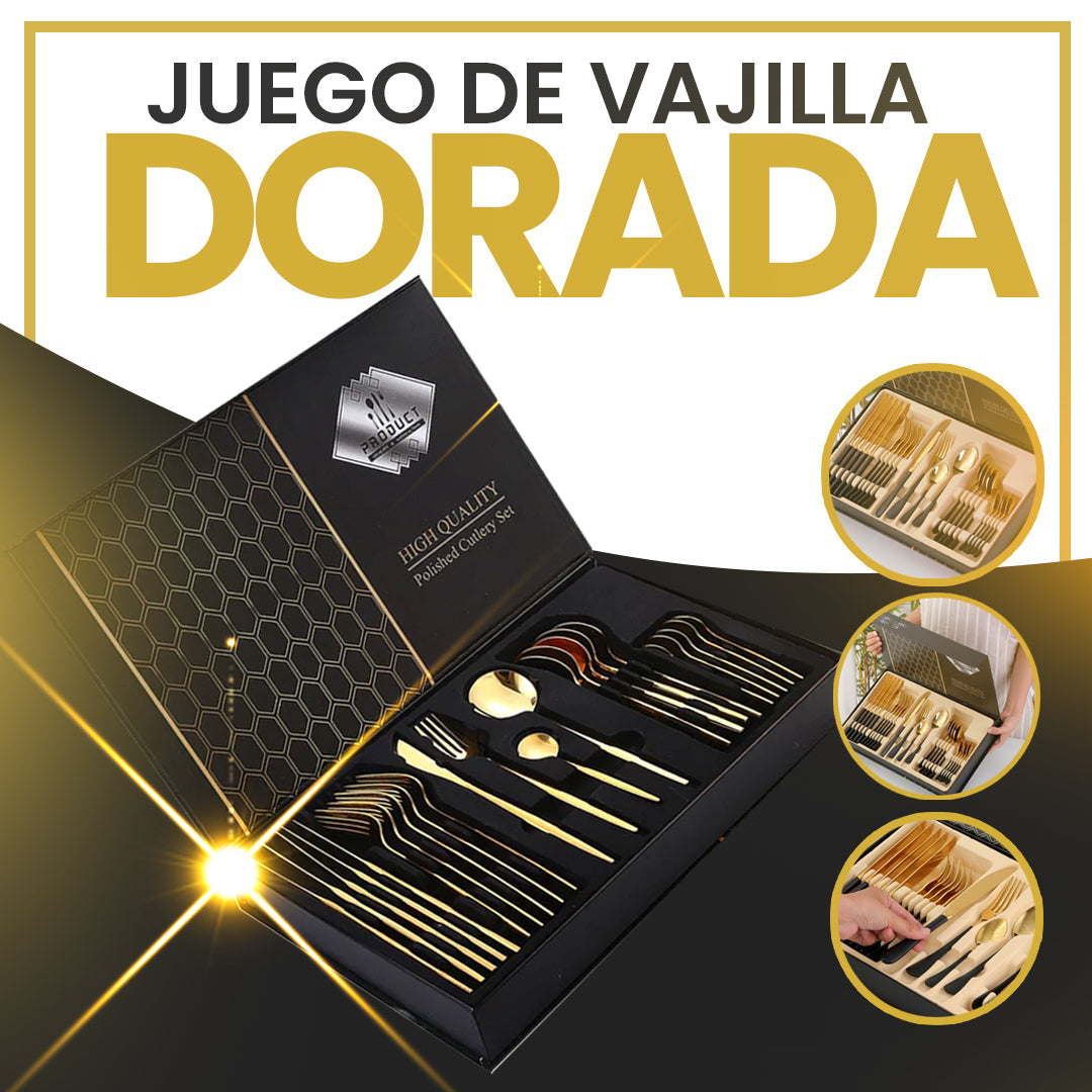 JUEGO DE CUBIERTOS DORADOS™