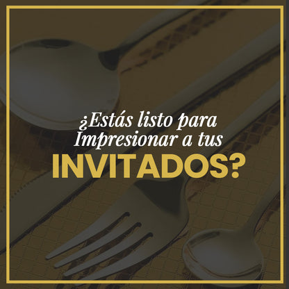 JUEGO DE CUBIERTOS DORADOS™