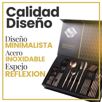 JUEGO DE CUBIERTOS DORADOS™