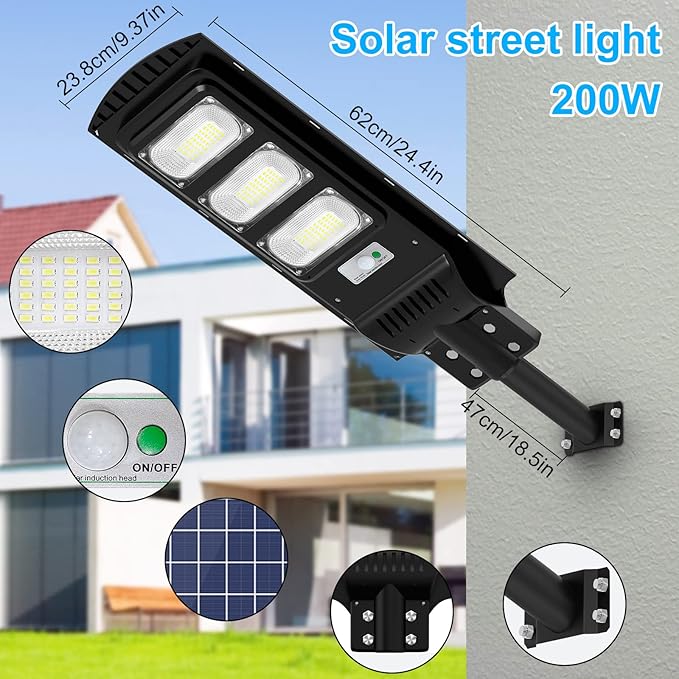 LAMPARA SOLAR LED LARGO ALCANCE GRANDE 24X60CM