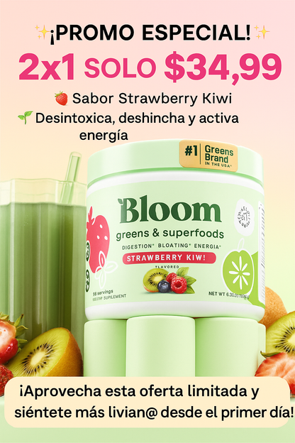 BLOOM™  LLEVA 2 AL PRECIO DE 1!📆🥬 – TU RUTINA VERDE PARA UN CUERPO LIVIANO 🧃💪