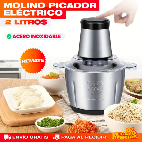 MOLINO PICADOR ELÉCTRICO ACERO INOXIDABLE 🔥2 LITROS🔥 (TAMAÑO GRANDE)