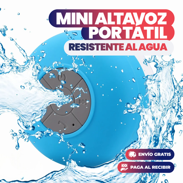 MINI ALTAVOZ PORTATIL PARA BAÑO | RESISTENTE AL AGUA!