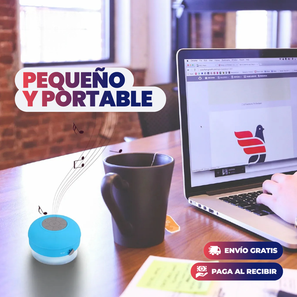 MINI ALTAVOZ PORTATIL PARA BAÑO | RESISTENTE AL AGUA!