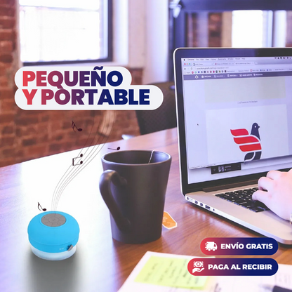 MINI ALTAVOZ PORTATIL PARA BAÑO | RESISTENTE AL AGUA!